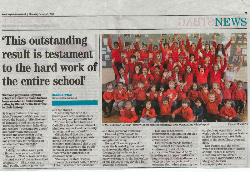 Ofsted Outstanding newspaper
